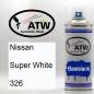 Preview: Nissan, Super White, 326: 400ml Sprühdose, von ATW Autoteile West.